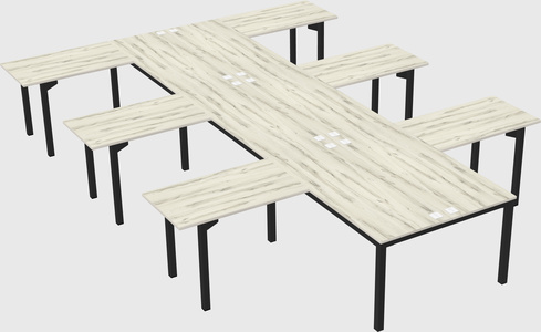 Shared l-shaped desk