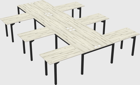 Shared l-shaped desk