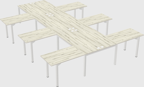 Shared l-shaped desk