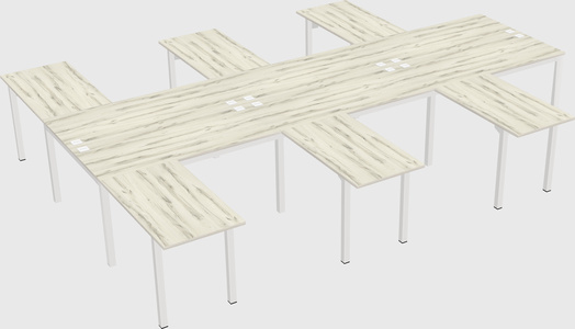 Shared l-shaped desk