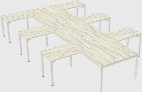 Shared l-shaped desk