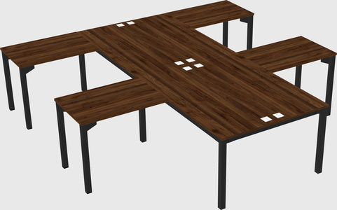 Shared l-shaped desk