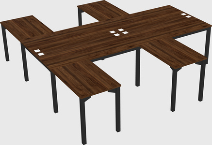 Shared l-shaped desk