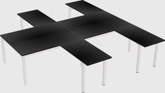 Shared l-shaped desk