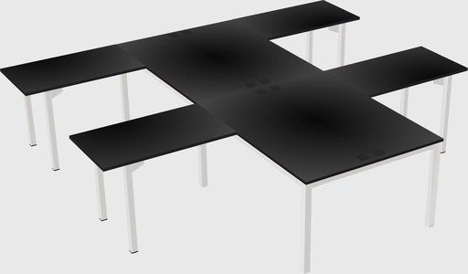 Shared l-shaped desk