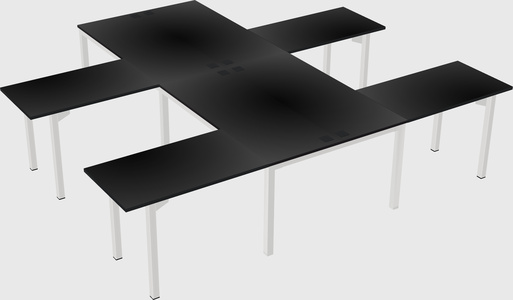Shared l-shaped desk