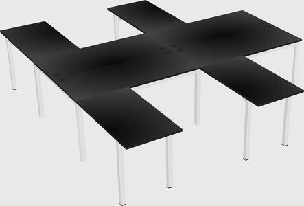 Shared l-shaped desk