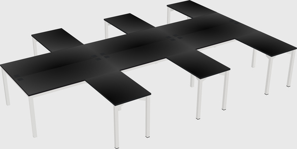 Shared l-shaped desk