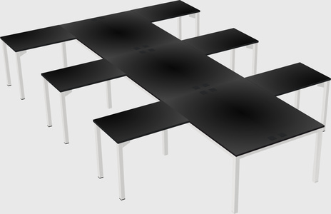 Shared l-shaped desk