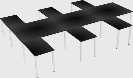 Shared l-shaped desk