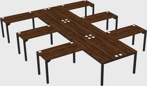 Shared l-shaped desk
