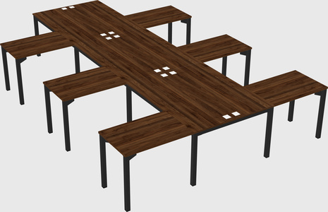 Shared l-shaped desk