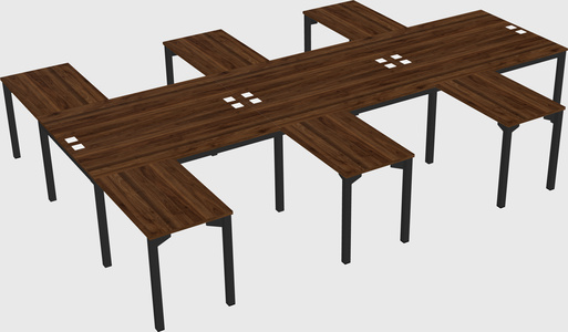 Shared l-shaped desk