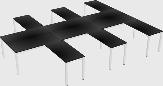 Shared l-shaped desk