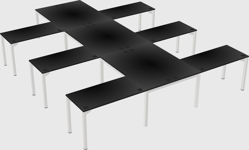 Shared l-shaped desk