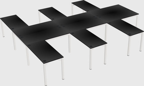 Shared l-shaped desk