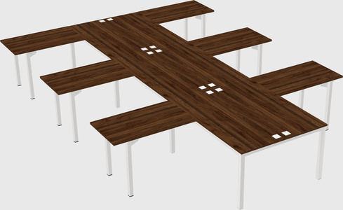 Shared l-shaped desk