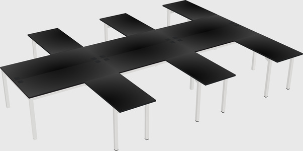 Shared l-shaped desk