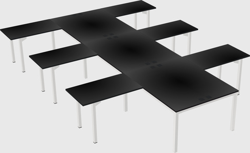 Shared l-shaped desk