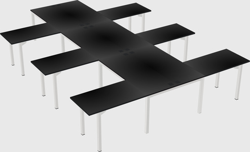 Shared l-shaped desk