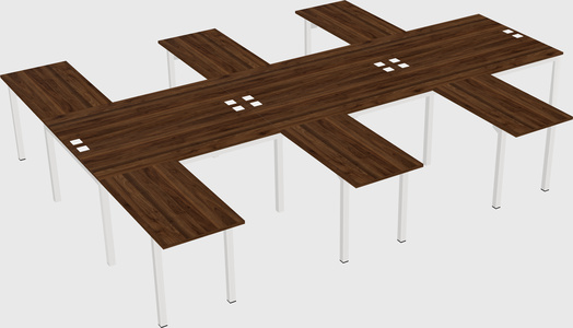 Shared l-shaped desk