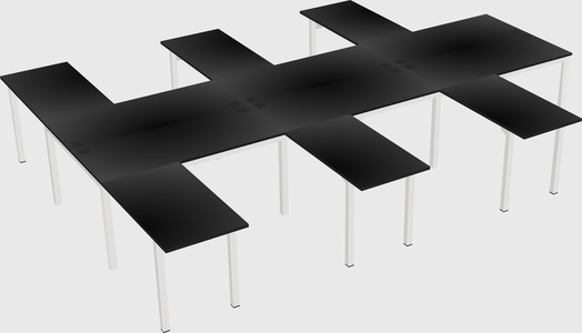 Shared l-shaped desk