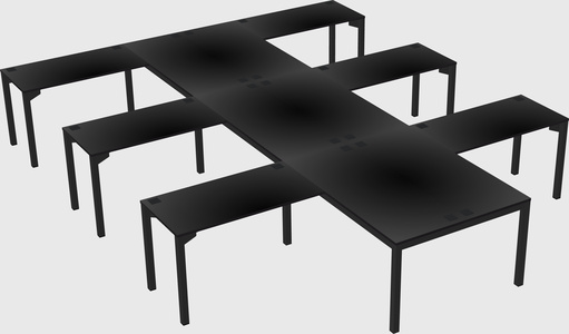 Shared l-shaped desk