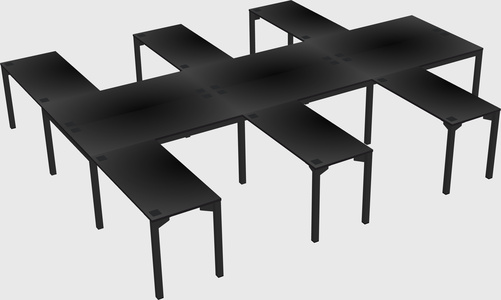 Shared l-shaped desk
