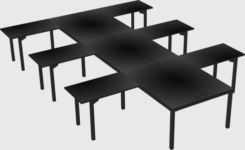 Shared l-shaped desk