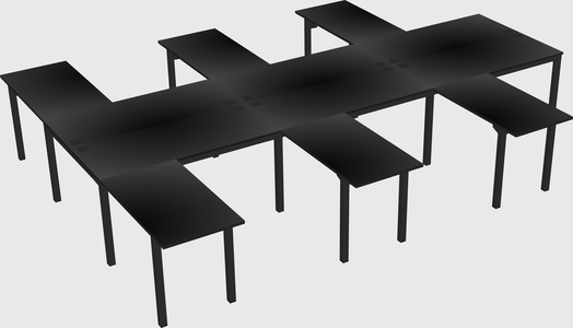 Shared l-shaped desk