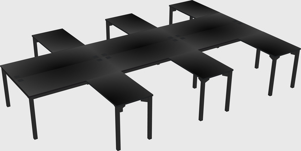 Shared l-shaped desk