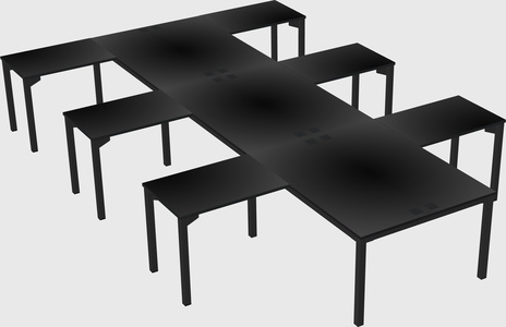Shared l-shaped desk