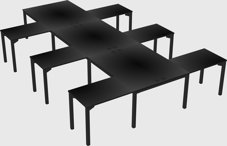 Shared l-shaped desk