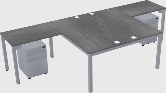 Shared l-shaped desk