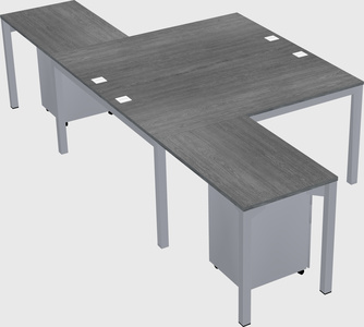 Shared l-shaped desk