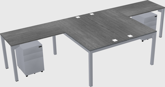 Shared l-shaped desk