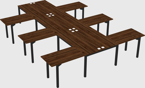 Shared l-shaped desk