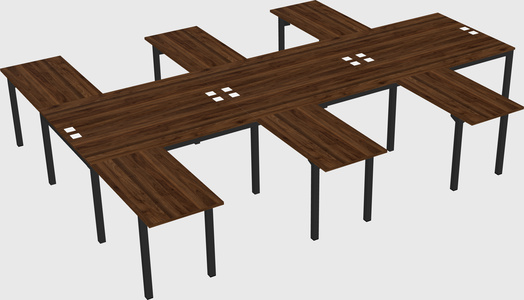 Shared l-shaped desk
