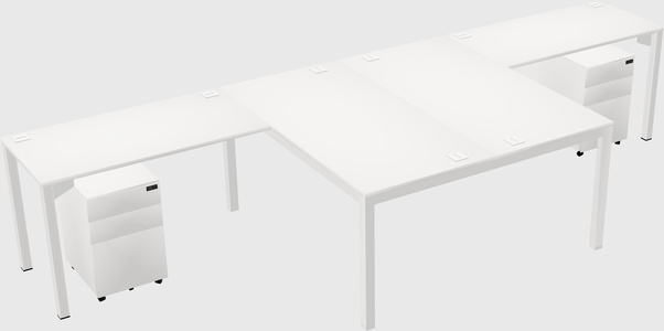 Shared l-shaped desk