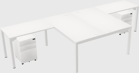 Shared l-shaped desk