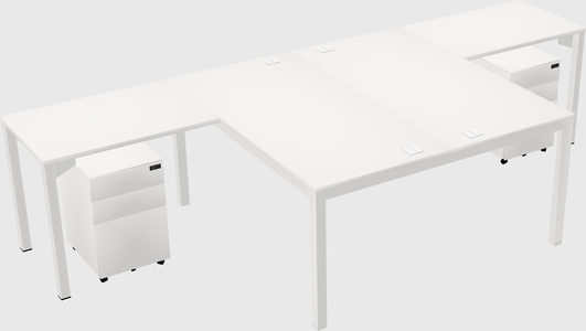 Shared l-shaped desk