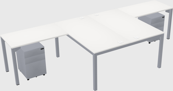 Shared l-shaped desk