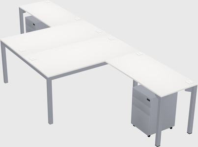 Shared l-shaped desk