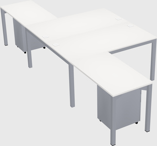 Shared l-shaped desk