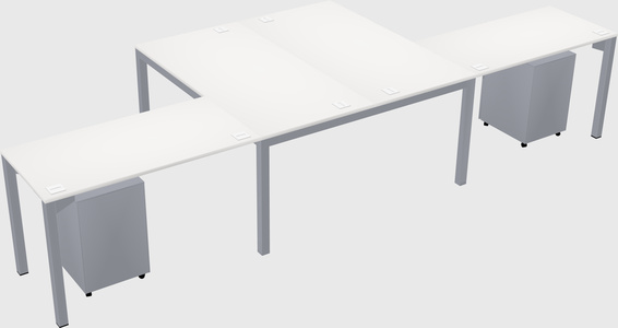 Shared l-shaped desk