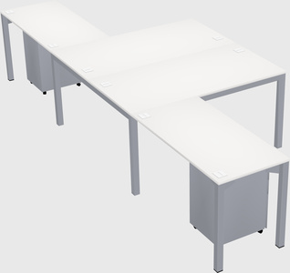 Shared l-shaped desk