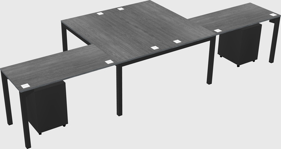 Shared l-shaped desk