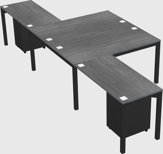Shared l-shaped desk