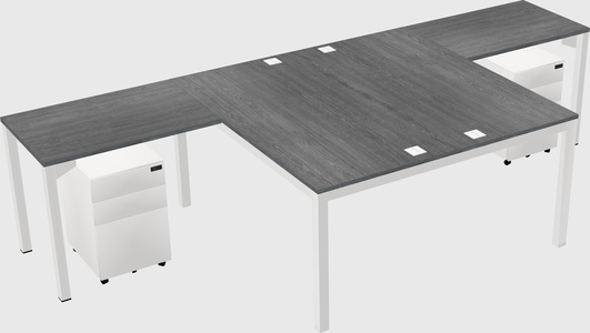 Shared l-shaped desk