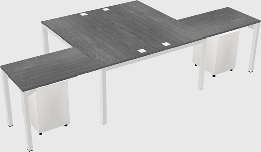Shared l-shaped desk